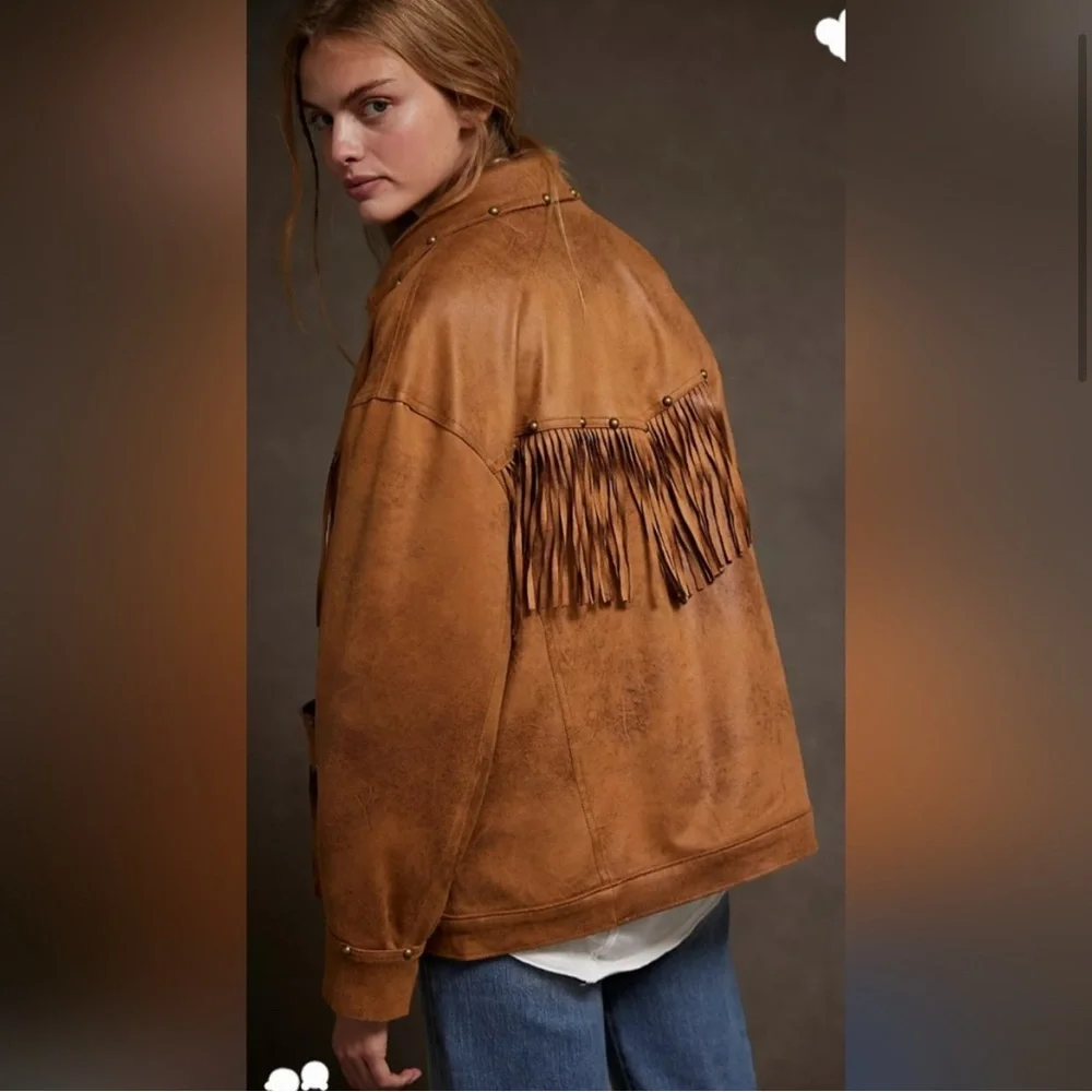 - Free Pepole  We The Free Knox Vegan Fringe Jacket Size m